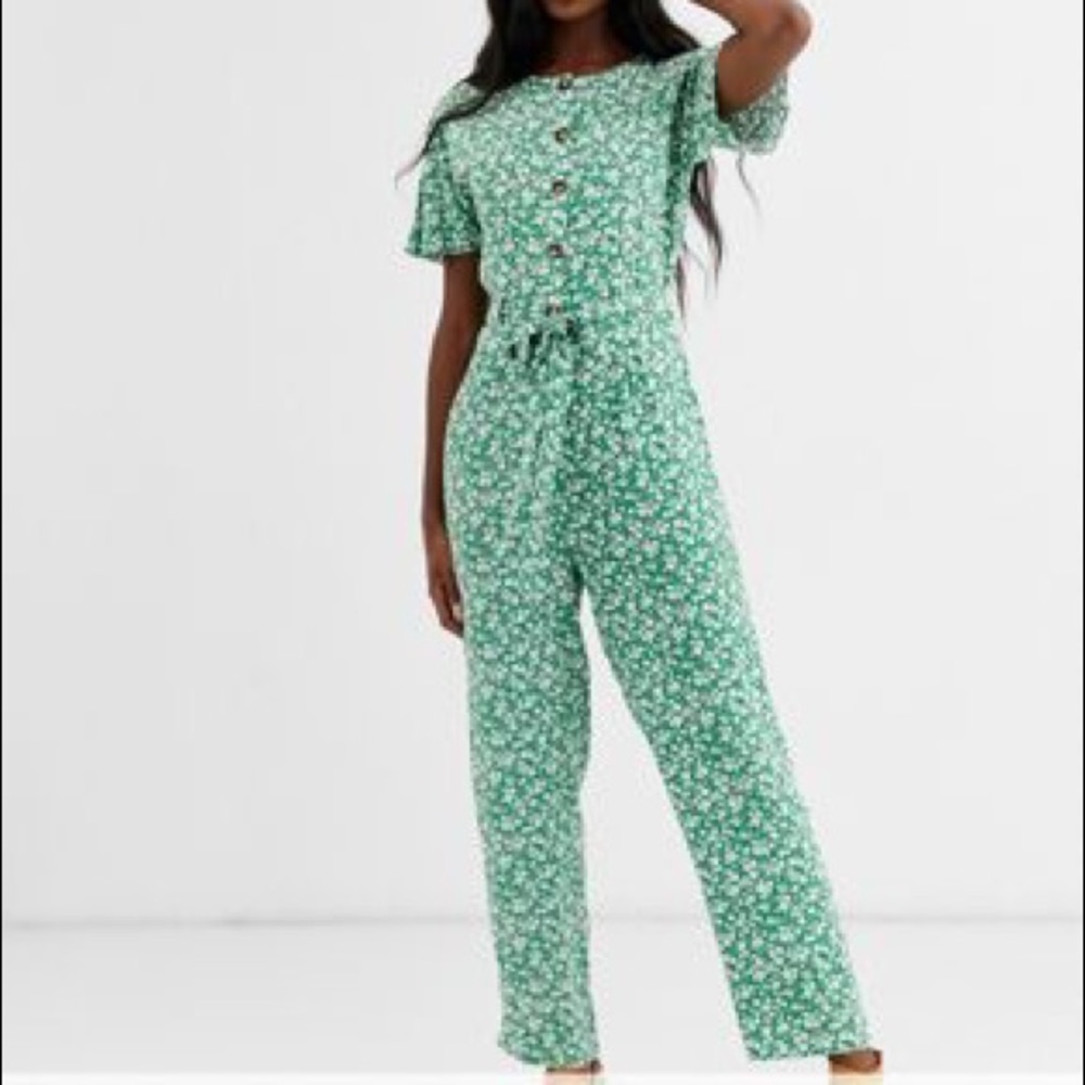 NWT ASOS tall button front tie waist jumpsuit